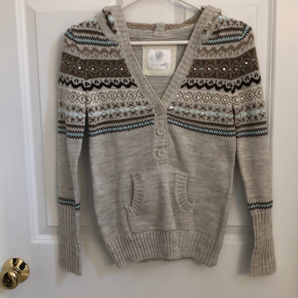 NWOT Justice Hooded Cardigan